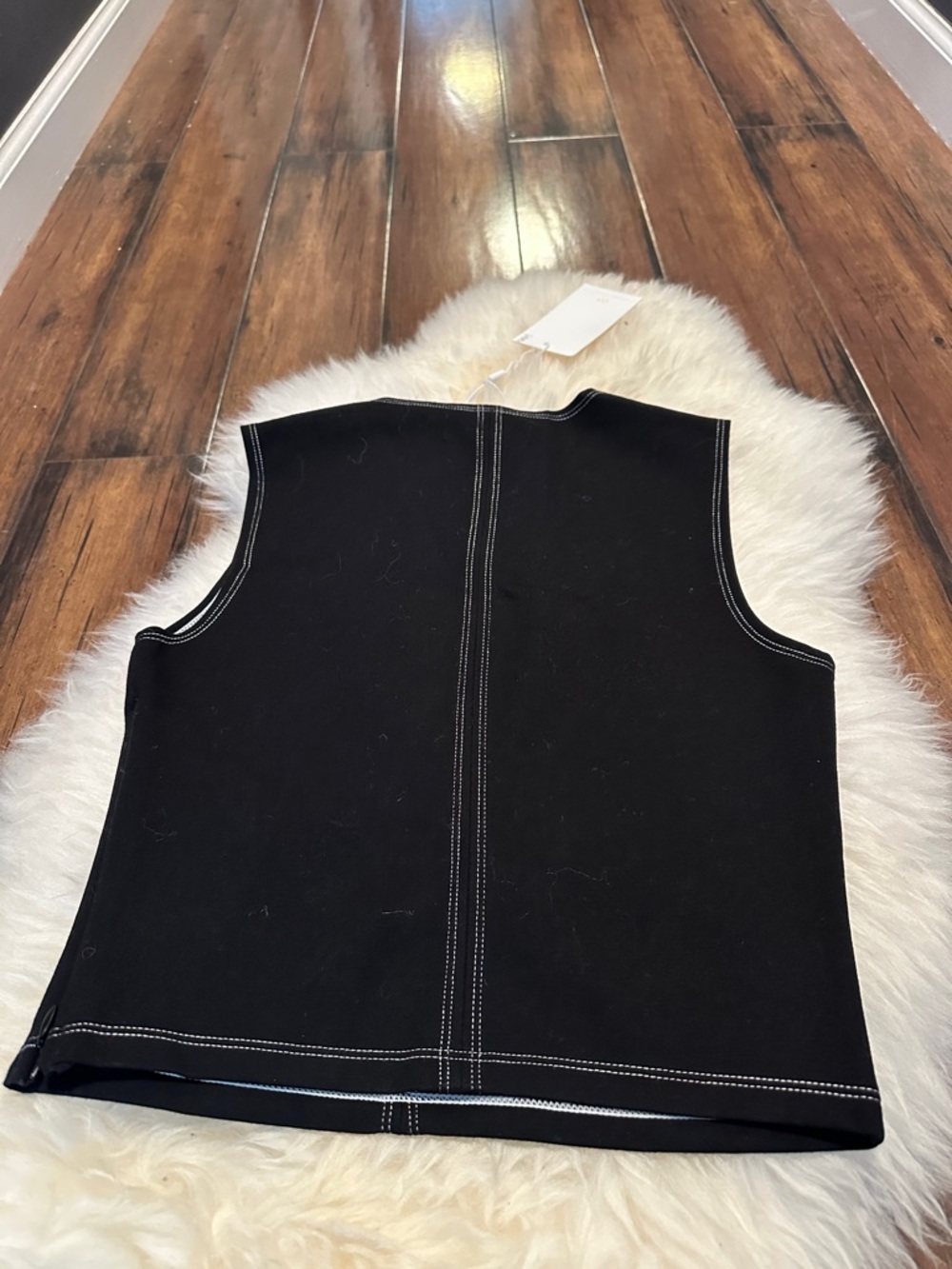 Caroline Constas Black Tank with White Contrast Stitching - Picture 8 of 8